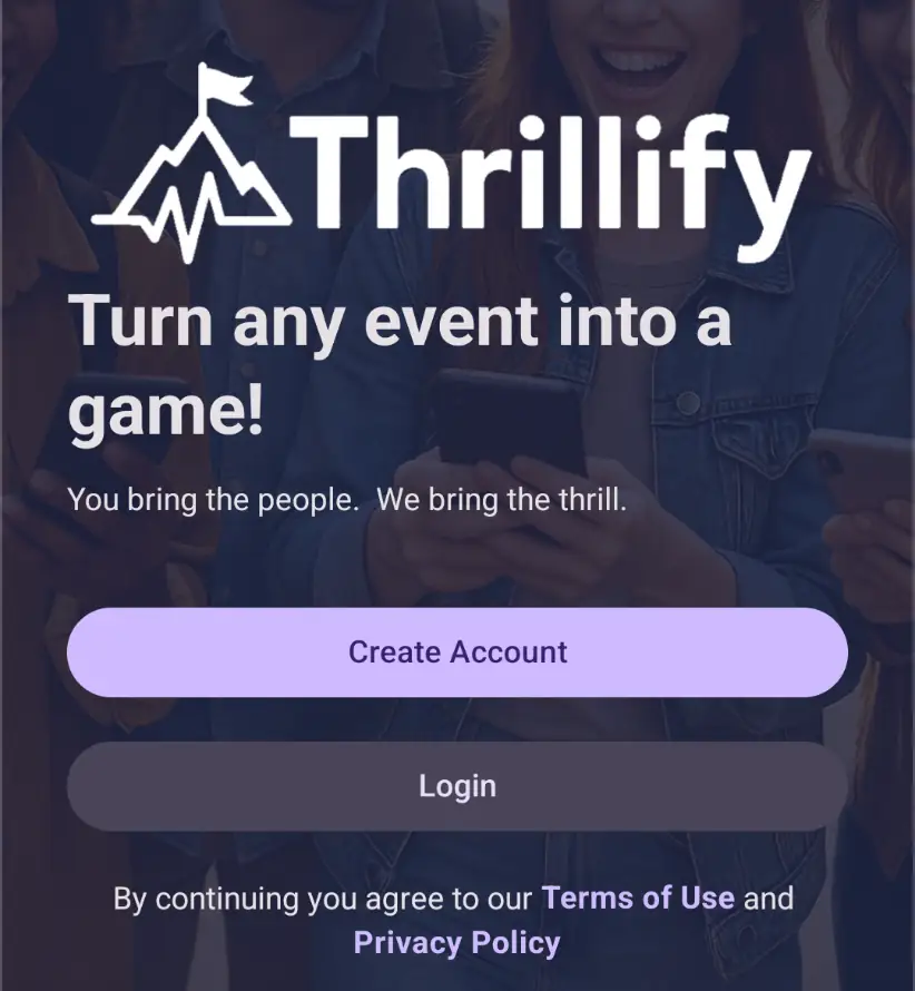 Screenshot of app showing login or register screen.