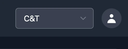 A dropdown showing the currently selected organization in Thrillify.