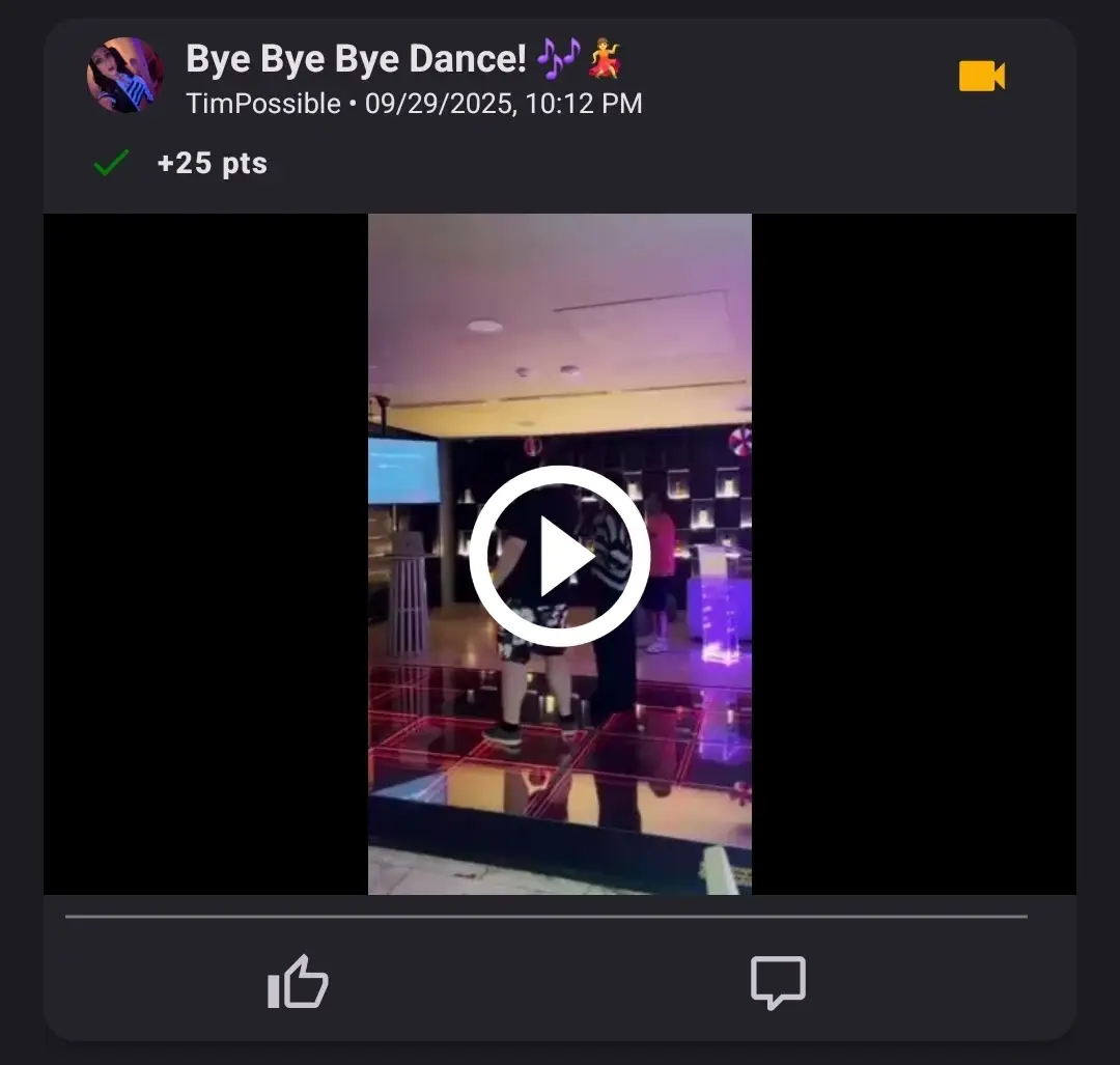 A man completing a video dance challenge to dance to the song Bye Bye Bye