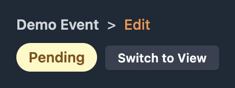 Image of the page header showing Edit mode
