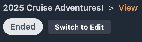 Top header showing Event View mode